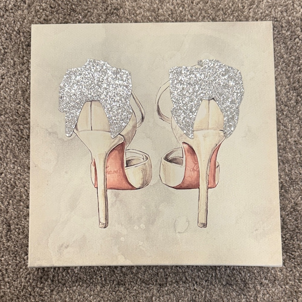 Elegant Silver Glitter Women's Heels